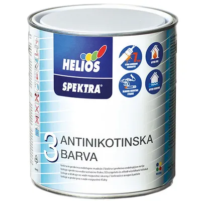 Фарба для стін плямоізолююча HELIOS SPEKTRA Antinikotinska матова біла 0,75л