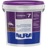 Краска для стен AURA Luxpro 7 NEW моющаяся шелковисто-матовая TR (прозрачная база) 0,9л  - фото 1