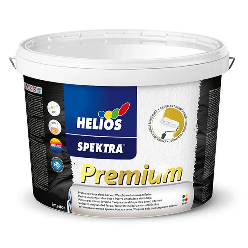 Краска для стен и потолков высокоукрывистая HELIOS SPEKTRA Premium матовая белая (B1) 10л 
