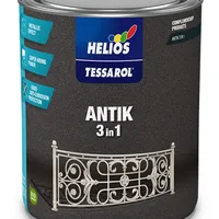 Антикоррозионная эмаль по металлу с декоративным эффектом HELIOS TESSAROL Antik 3 в 1 антрацит 0,75л  - фото 1