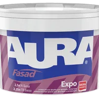 Акриловая краска для фасадов и интерьеров AURA Fasd Expo высокоукрывистая TR (прозрачная база) 2,25л 