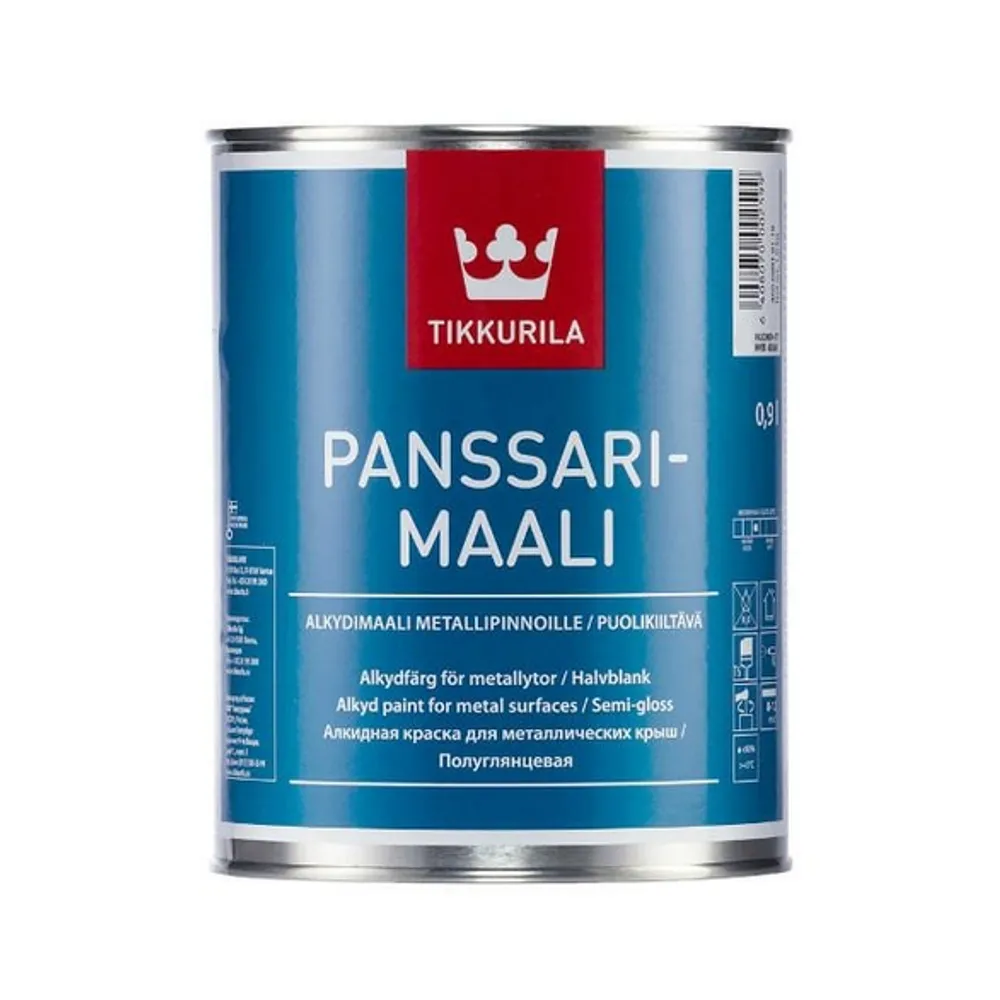 TIKKURILA Panssarimaali, алкидная полуглянцевая краска по металлу с активным антикоррозионным пигментом, 