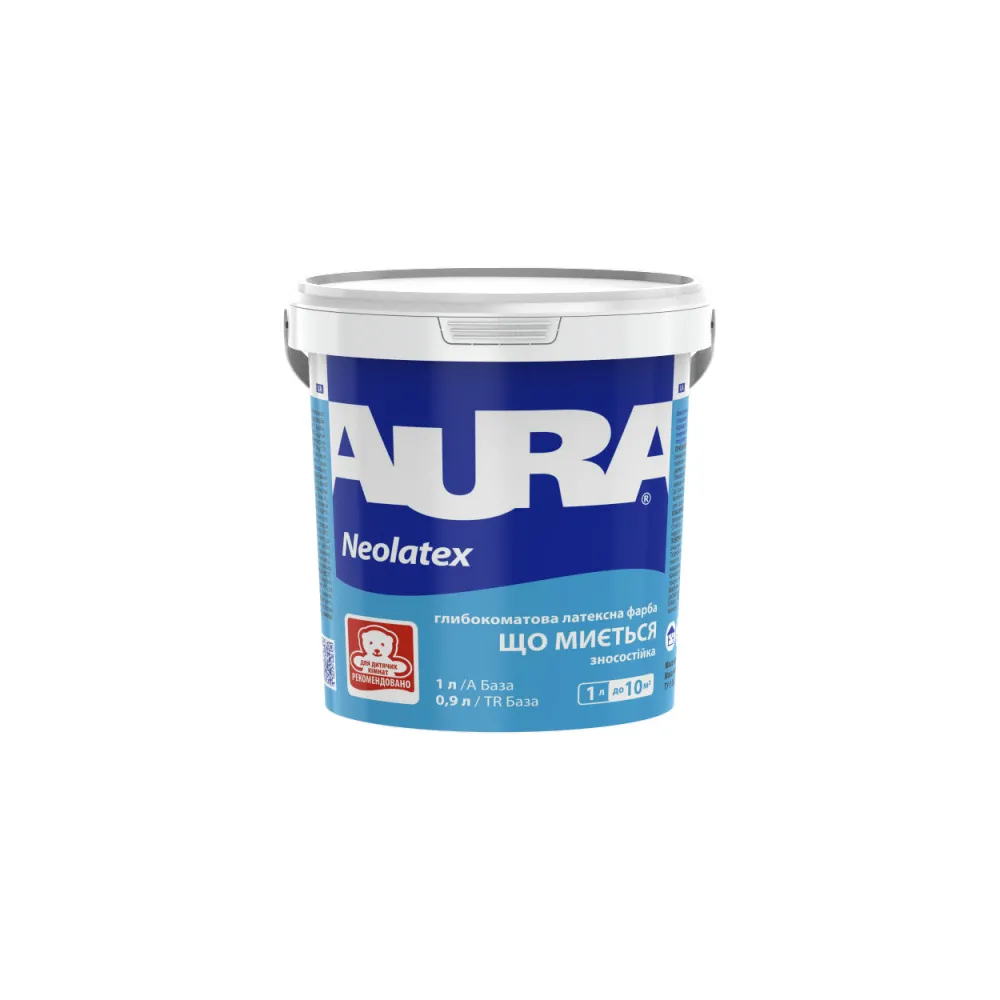 Краска для стен и потолков AURA Neolatex матовая белая 1л 