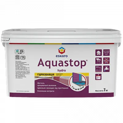Гідроізоляція обмазувальна ESKARO Aquastop Hydro для вологих приміщень 7кг