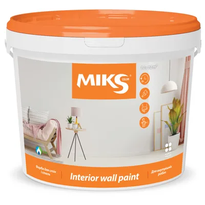 Фарба для стін та стель MIKS Color матова біла 1,4кг