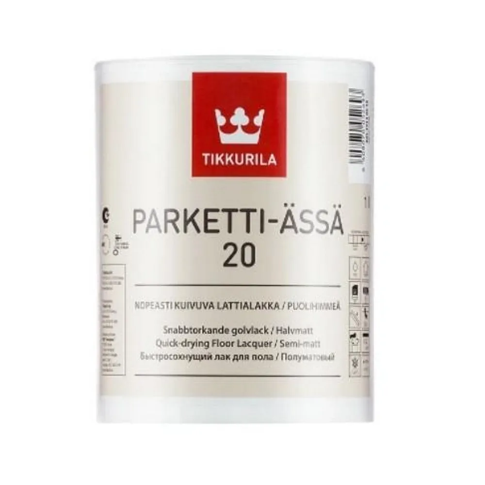 Parketti-Assa 20, напівматовий поліуретан-акрилатний лак для підлоги  - фото 1