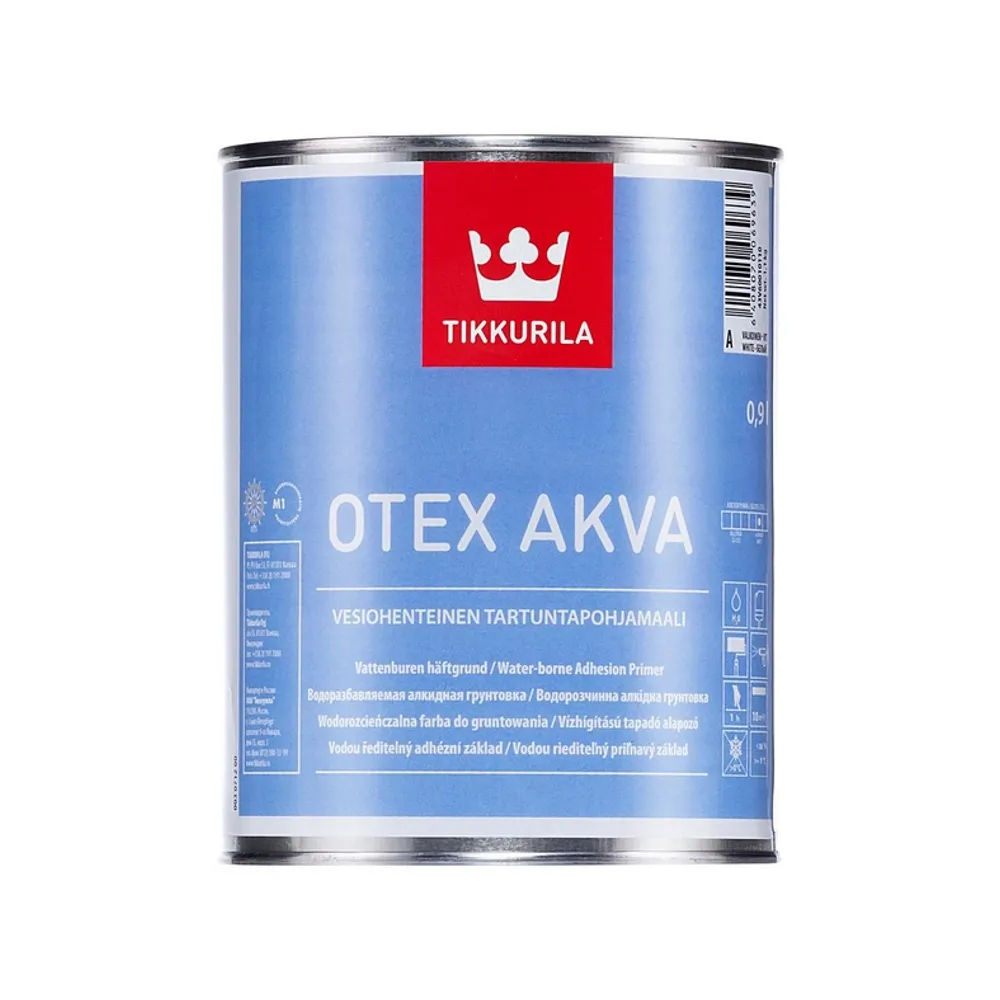 Краска грунтовочная адгезионная TIKKURILA Otex Aqua белая 0,9л 