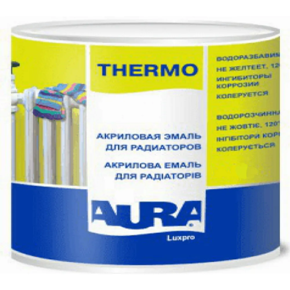 Эмаль для радиаторов AURA Luxpro Thermo Matt глянцевая белая 0,45л 