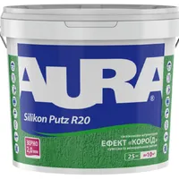Штукатурка короед силиконовая фасадная AURA Dekor Silikon Putz R20, зерно 2мм белая 25кг 