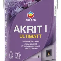 Краска для стен и потолков ESKARO Akrit 1 Ultimatt глубокоматовая белая 0,85л 