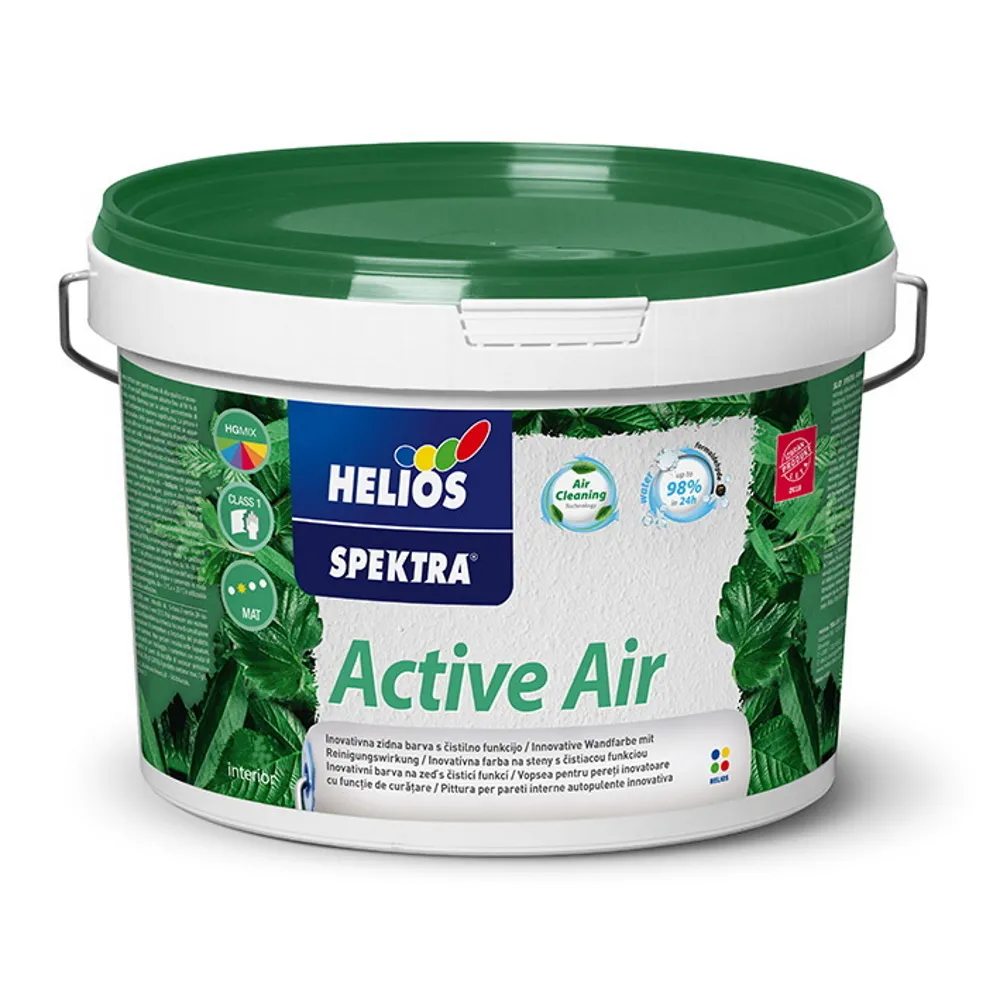 Фарба для стін дитячих кімнат HELIOS SPEKTRA Active Air з ефектом очищення повітря матова біла 2л 