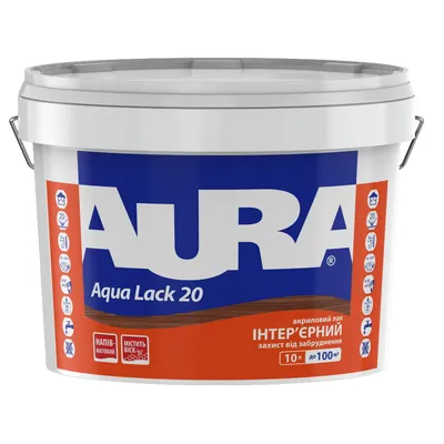 Акриловий панельний лак AURA Aqua Lack 20 напівматовий 10л