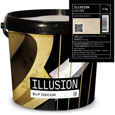 Декоративна штукатурка ELF Decor ILLUSION Silver 1кг