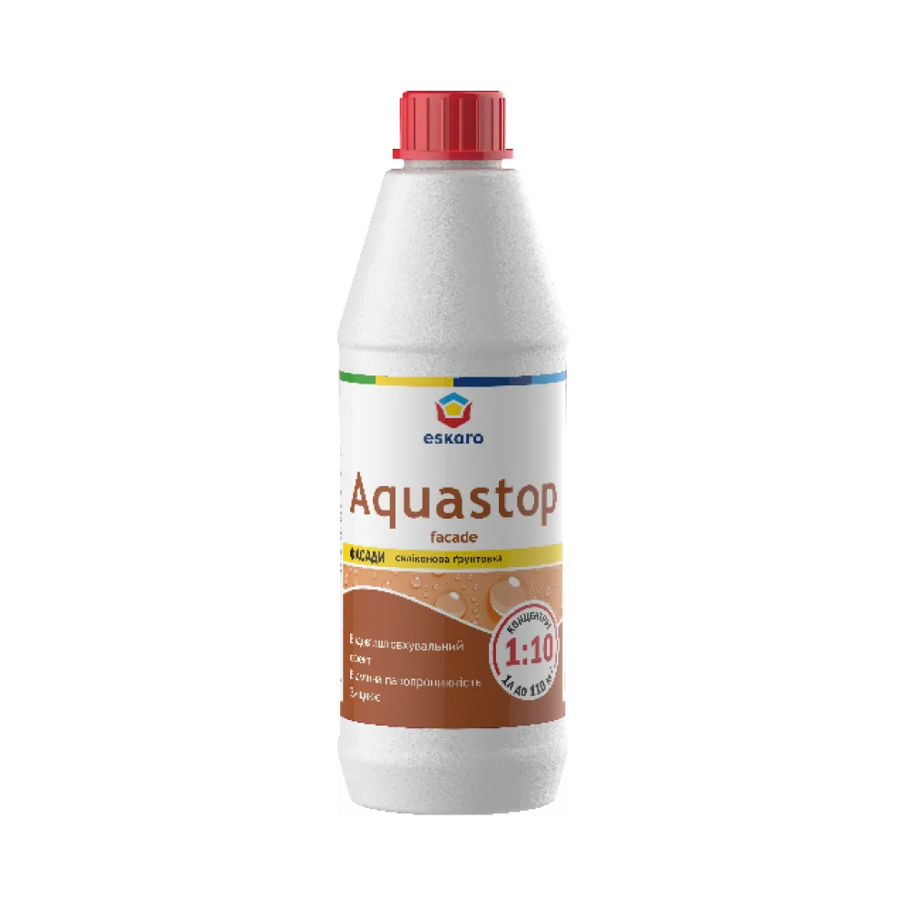 Грунтовка фасадная глубокопроникающая ESKARO AQUASTOP Facade концентрат (1:10) 1л 