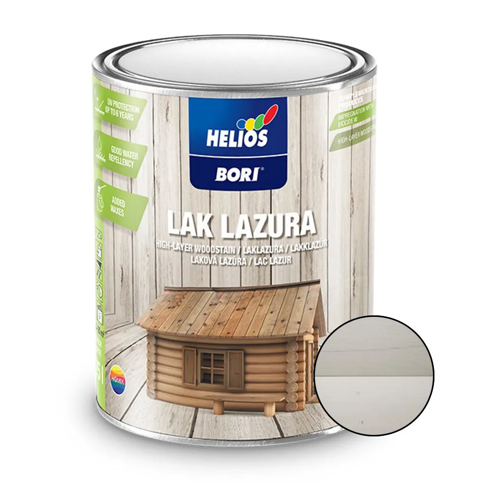 BORI High-Layer Wood Stain, лазурь полуматовая с воском для древесины, 
