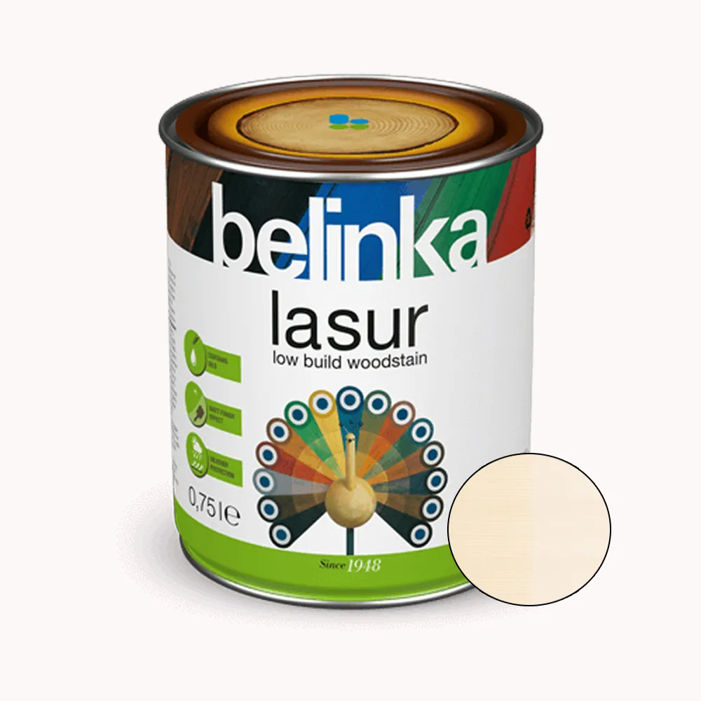 Тонкослойная лазурь для древесины BELINKA Lasur матовая белая (11) 0,75л 