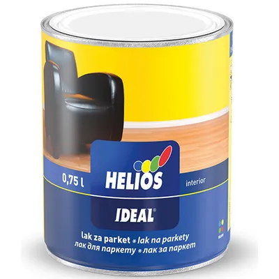 Лак для паркета алкідний HELIOS IDEAL на розчиннику напівматовий 0,75л