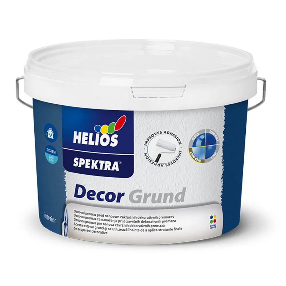 Грунтовка криюча для декоративних покриттів HELIOS SPEKTRA Decor Grund матова біла 5л 