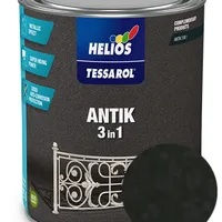 Антикоррозионная эмаль по металлу с декоративным эффектом HELIOS TESSAROL Antik 3 в 1 антрацит 0,75л 