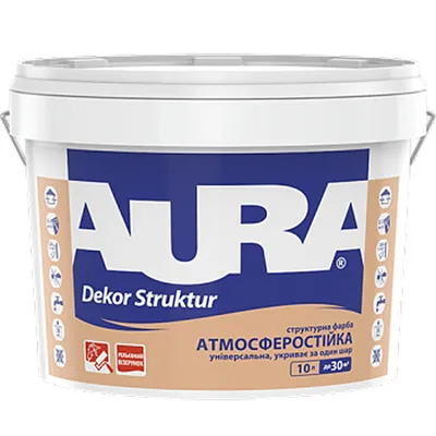 Структурна фарба AURA Dekor Struktur акрилова біла 10л