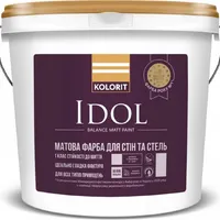 Вологостійка фарба для стін KOLORIT Idol для вологих приміщень біла 4,5л 
