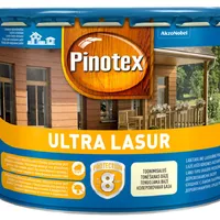 Краска-лазурь для древесины PINOTEX Ultra Lasur защитная полуматовая алкидная бесцветная 10л 
