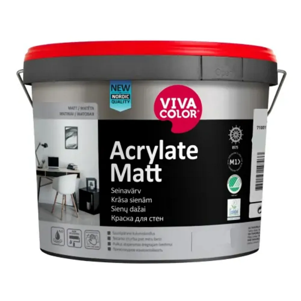VIVACOLOR Acrylate Matt, зносостійка глибокоматова фарба для стін 
