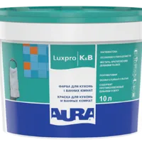 Влагостойкая краска для стен кухонь и ванных комнат AURA Luxpro 10 полуматовая белая 9,5л  - фото 1