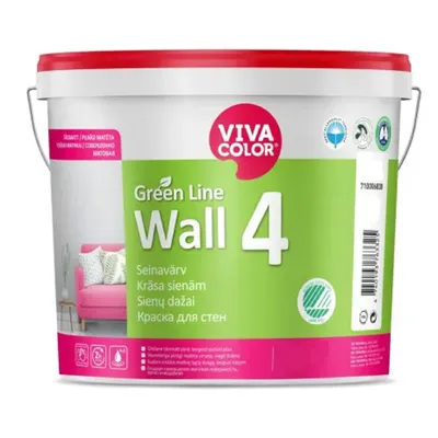 Краска для стен и потолков VIVACOLOR Wall 4 глубокоматовая,