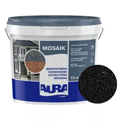 Штукатурка мозаичная декоративная силиконовая мозаика AURA Luxpro Mosaik M15, цвет B201, 15кг