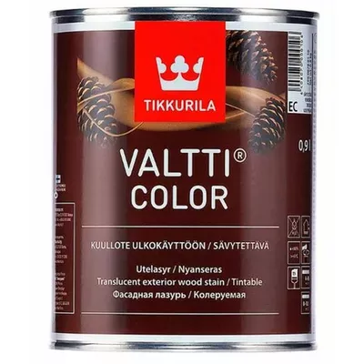 Лазурь для древесины на масляной основе TIKKURILA Valtti Color бесцветная (колеруемая) 0,9л
