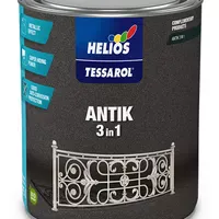 Антикорозійна емаль по металу з декоративним ефектом HELIOS TESSAROL Antik 3 в 1 антрацит 0,75л  - фото 1