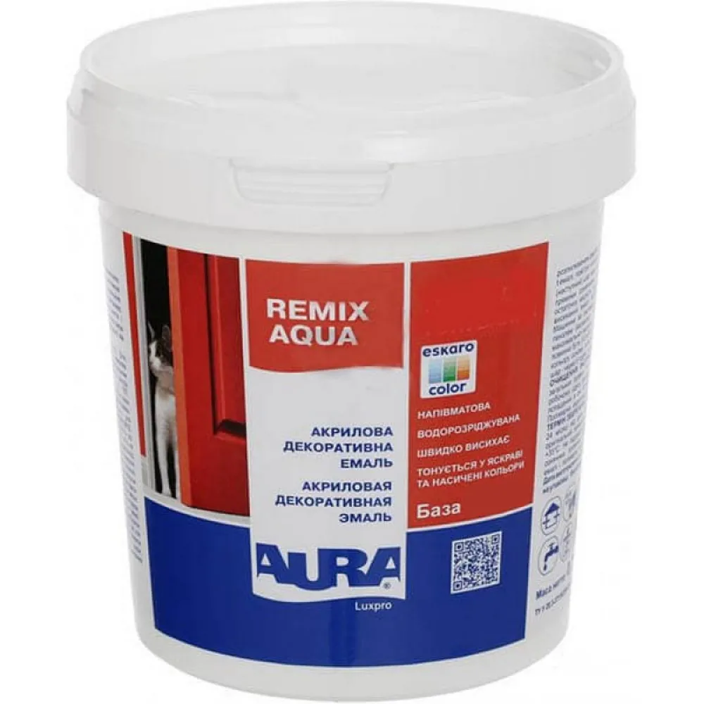 Емаль акрилова AURA Luxpro Remix Aqua 30 TR (прозора база) 0,7л 