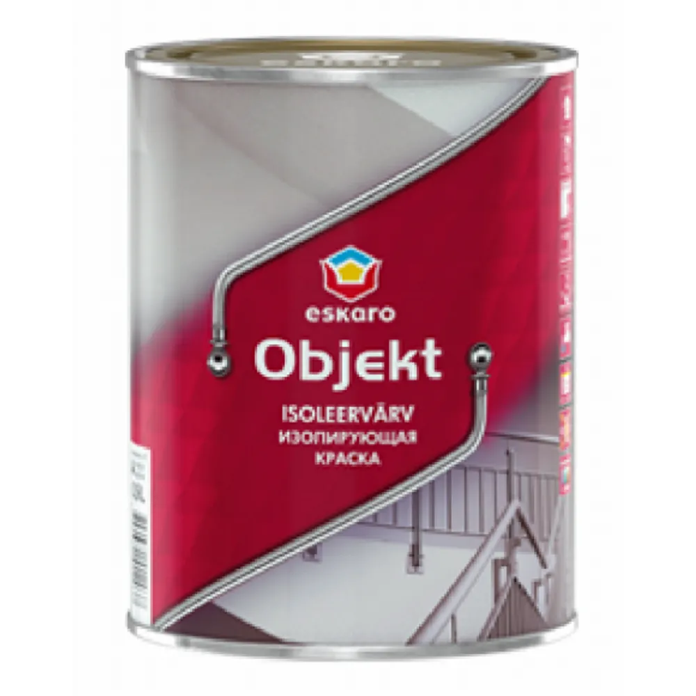 Краска пятноизолирующая для стен и потолков ESKARO Objekt матовая белая 0,9л 