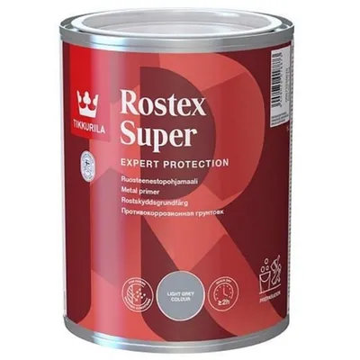 Грунтовка для оцинкованой стали TIKKURILA Rostex Super светло-серая 1л