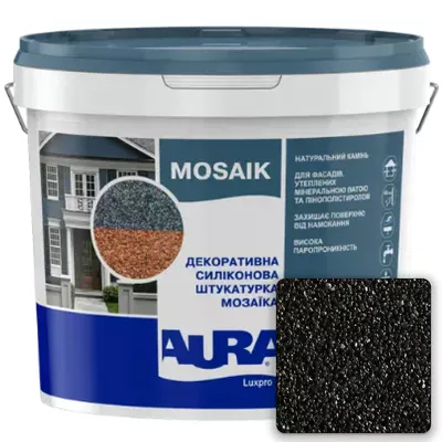 Штукатурка мозаичная декоративная силиконовая мозаика AURA Luxpro Mosaik M10, цвет S101, 15кг