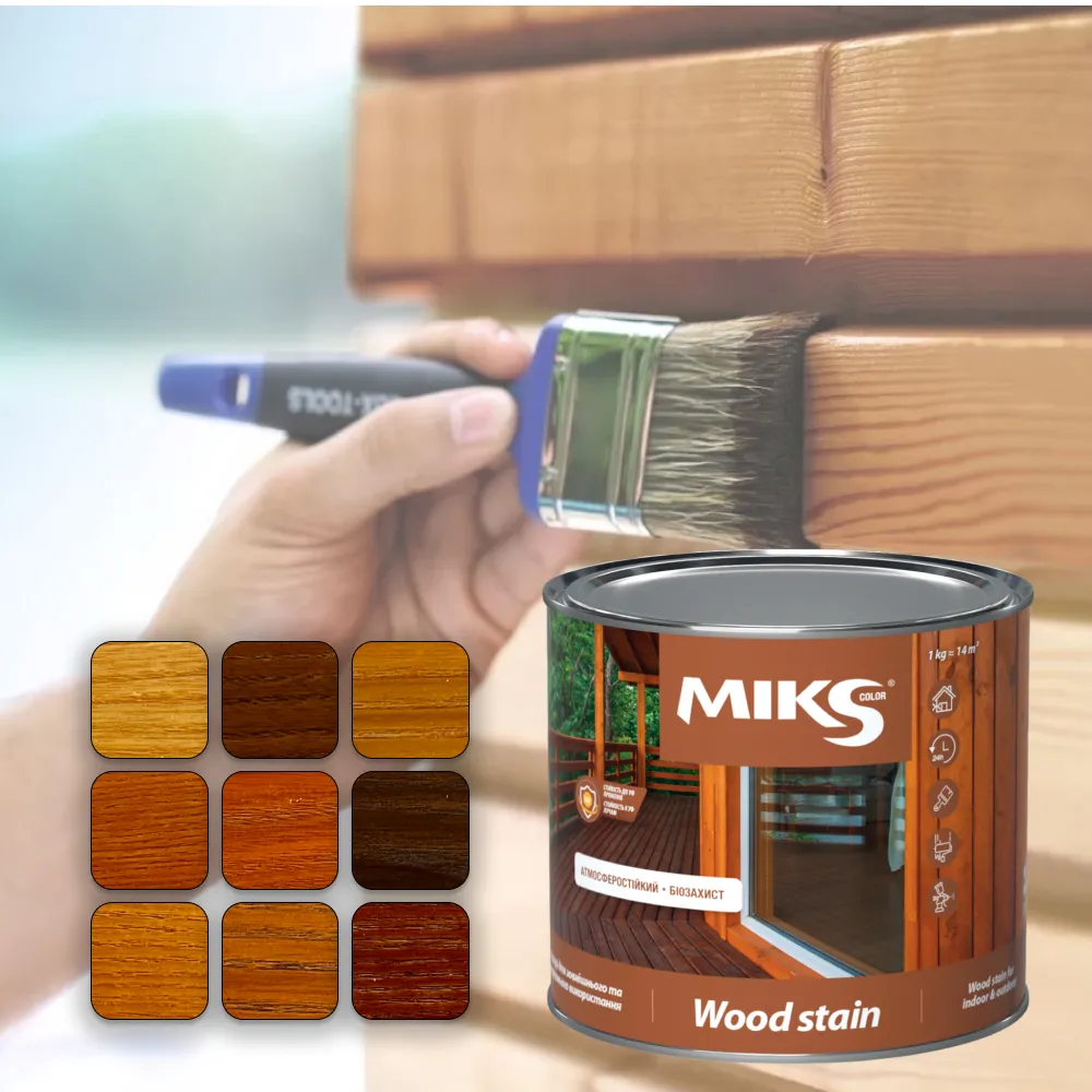 Лазур-лак для деревини MIKS Color алкідна безколірна 0,6кг  - фото 3