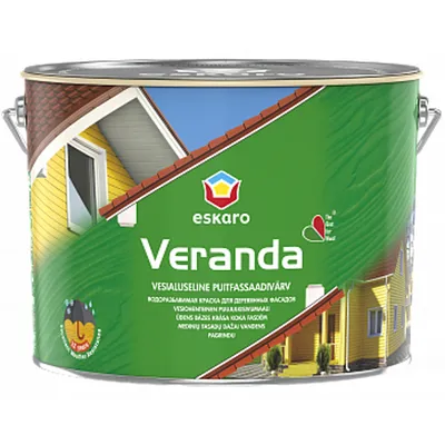 Краска для деревянных фасадов домов ESKARO Veranda масляно-акриловая белая 9л