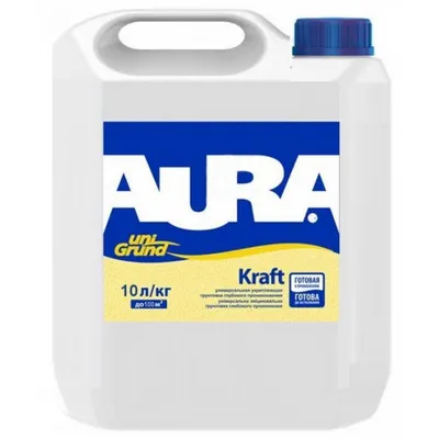 Грунтовка глубокопроникающая для свежих штукатурок AURA Unigrund Kraft 10л