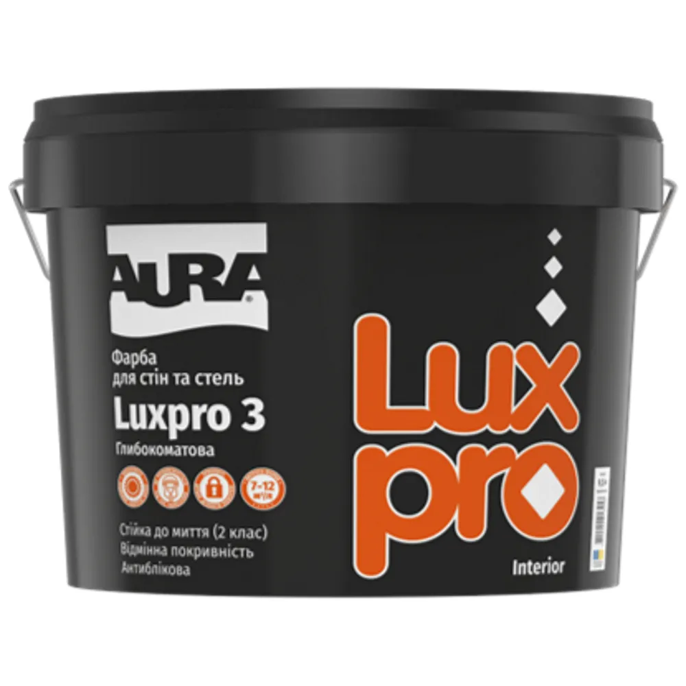 Краска для потолков и стен AURA Luxpro 3 NEW матовая белая 0,95л 