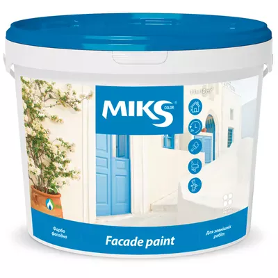 Краска фасадная акриловая MIKS Color матовая белая 1,4кг