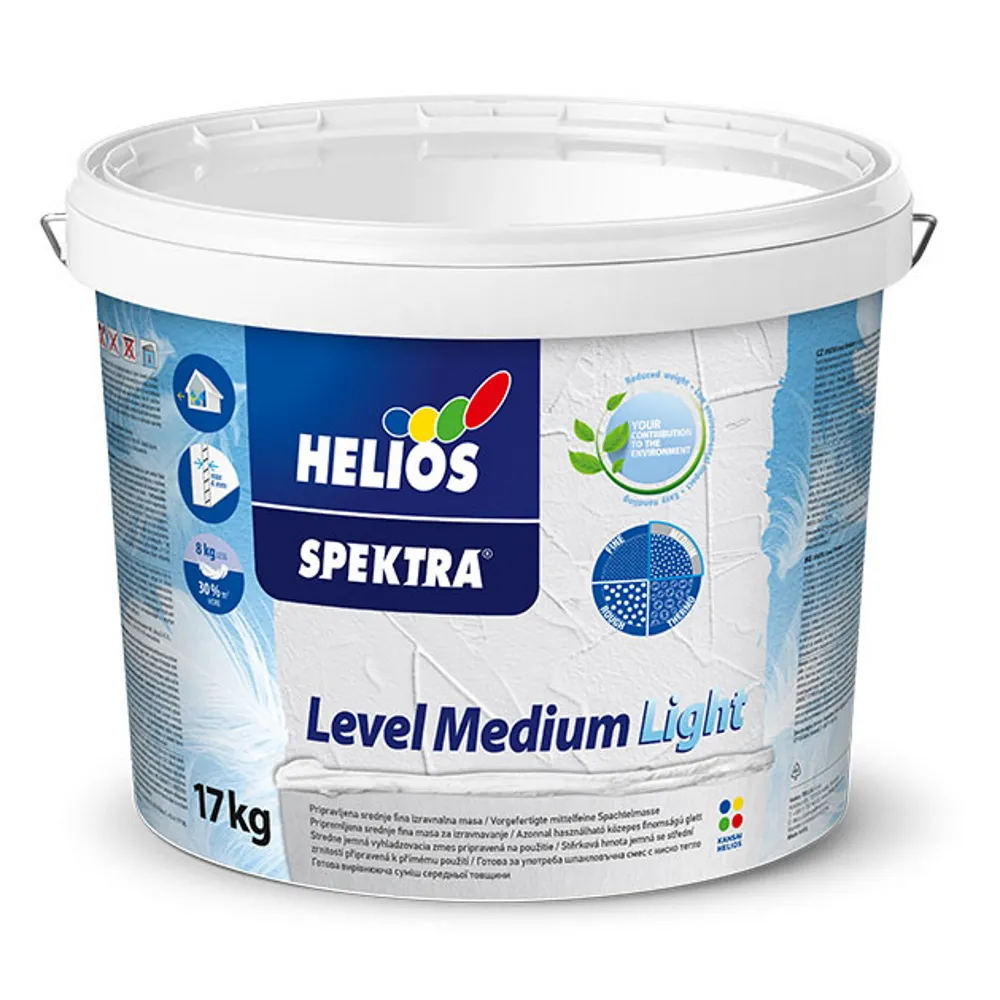 Шпаклёвка для стен лёгкая готовая к нанесению SPEKTRA Level Medium Light белая 17кг 
