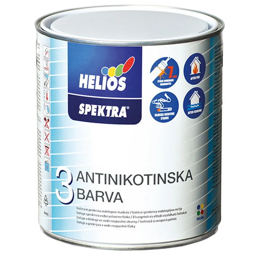 Краска для стен пятноизолирующая HELIOS SPEKTRA Antinikotinska матовая белая 0,75л 