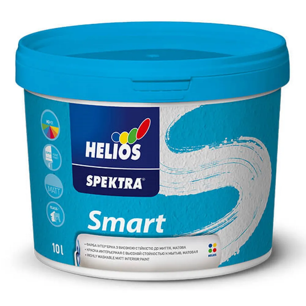 Краска для стен и потолков SPEKTRA Smart стойкая к мытью матовая белая (В1) 10л 
