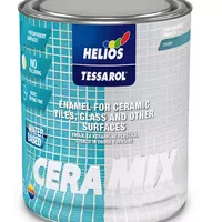 Эмаль для керамической плитки и стекла HELIOS TESSAROL Ceramix полуматовая белая 0,75л 
