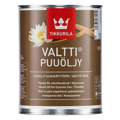 Масло для террас и садовой мебели TIKKURILA Valtti Puuoljy прозрачное (колеруемое) 0,9л