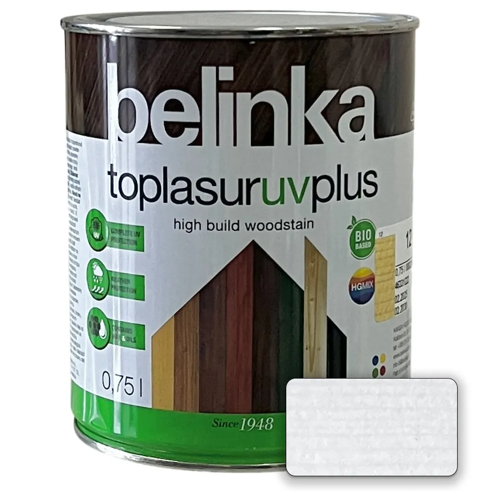 Краска-лазурь для древесины Belinka Toplasur UV Plus полуглянцевая белая (11) 0,75л 
