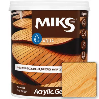 Лазурь-гель акриловая для древесины MIKS Acrylic Gel-Lasur бесцветная 0,8л