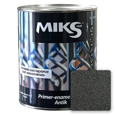 Грунт-эмаль антикоррозионная MIKS 3 в 1 антик антрацит, 0,75л