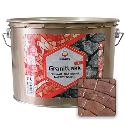 Лак для каменя на розчиннику ESKARO Granit Lakk S з ефектом мокрого каменя 10л